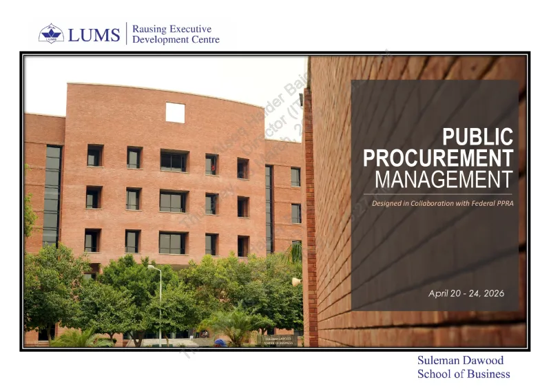 Public Procurement Management