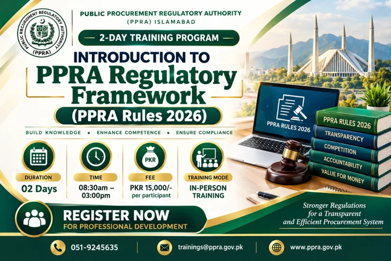 Rescheduled (20-21 Oct) Introduction to PPRA Regulatory Framework 2026